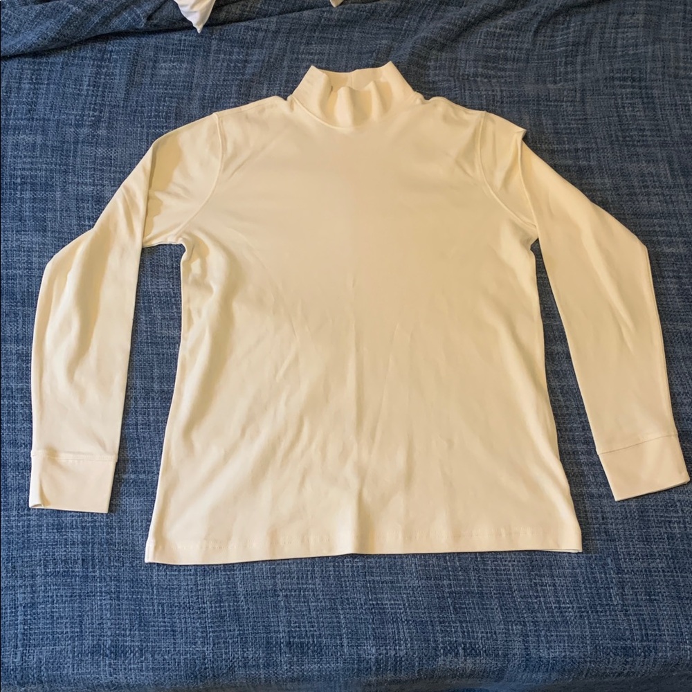 Lands' End Relaxed Cotton Long Sleeve Mock Turtleneck